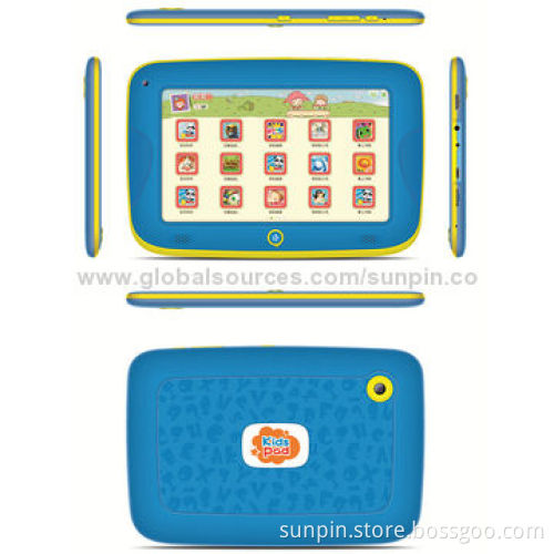7-inch early education kids tablet PC 1024*600 TN with front/back camera 0.3/2.0mp Dual-core RK3168